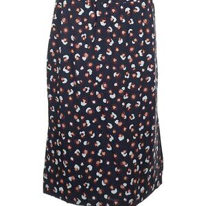 Ann Taylor Navy Abstract Leopard Midi Skirt – Size Large